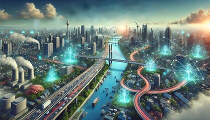 Digital twin ecosystems optimizing climate resilient infrastructure for urban planning.