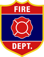 Fire Department Shield Representing Firefighters and First Responders