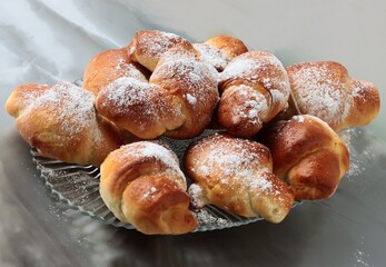 homemade tasty croissants as dessert