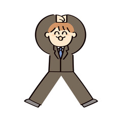 Obraz premium ご機嫌なスーツの男性のイラスト