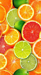 Fototapeta premium Vibrant Citrus Fruit Slices Background