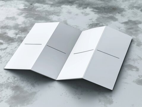 Blank four-panel brochure mockup. Eight pages folded, ready for design. Presentation template. Double gatefold print design. Great for marketing, advertising. Versatile layout suitable for business
