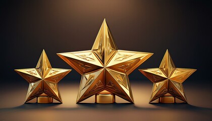 Obraz premium five golden stars represent a perfect rating or top notch quality