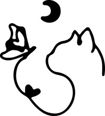 Cat cute minimalist hand drawing doodle sketch