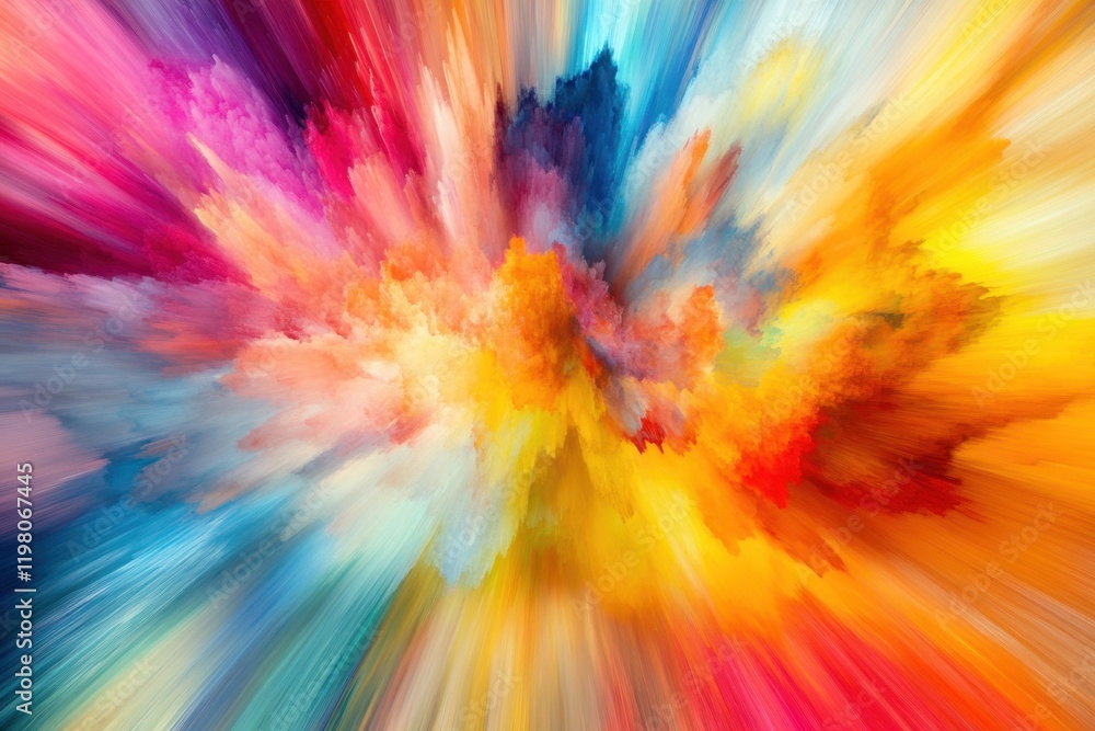 Aufkleber vibrant explosion of colors creating an abstract artwork in a dynamic display of hues and shades