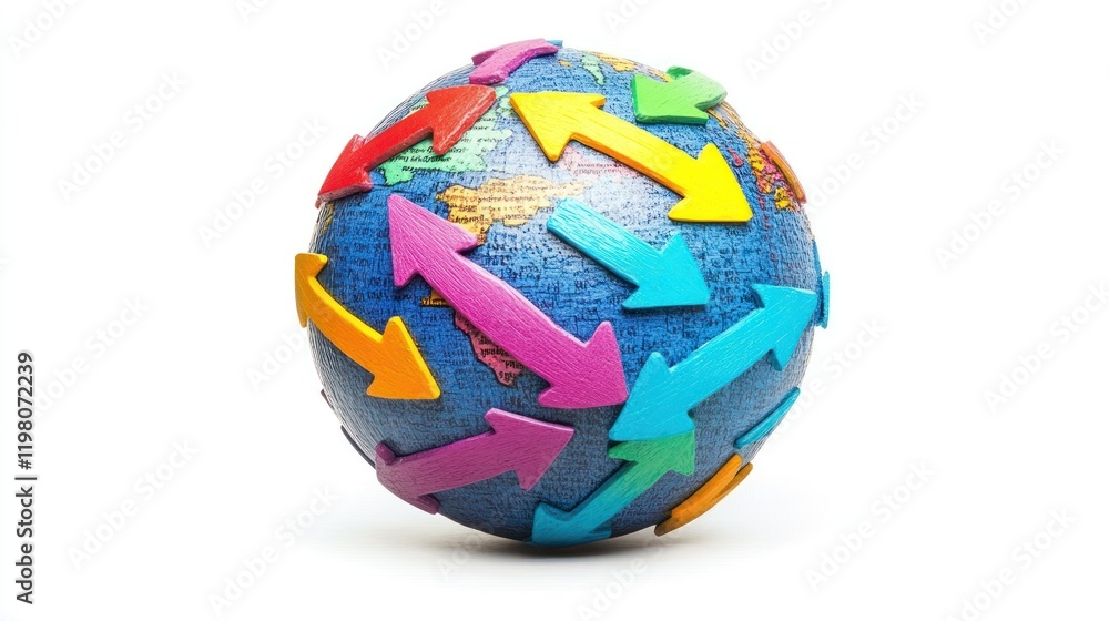 Poster global interconnections: a colorful representation of worldwide connections and interdependencies