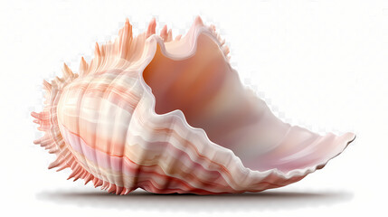 3d rendering icon seashell illustration png. cartoon minimal style on transparent isolated background. Seashell. Illustration