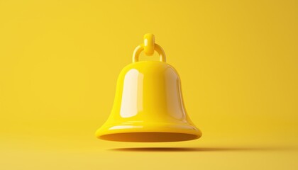 Yellow Ringing Bell Notification For Social Media Reminder On Web Platform: Stay Updated With New Notifications With The Notification Bell Icon.