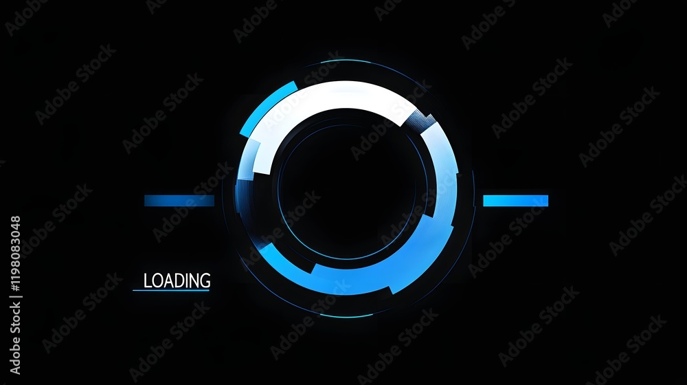 Poster abstract blue circular loading animation design