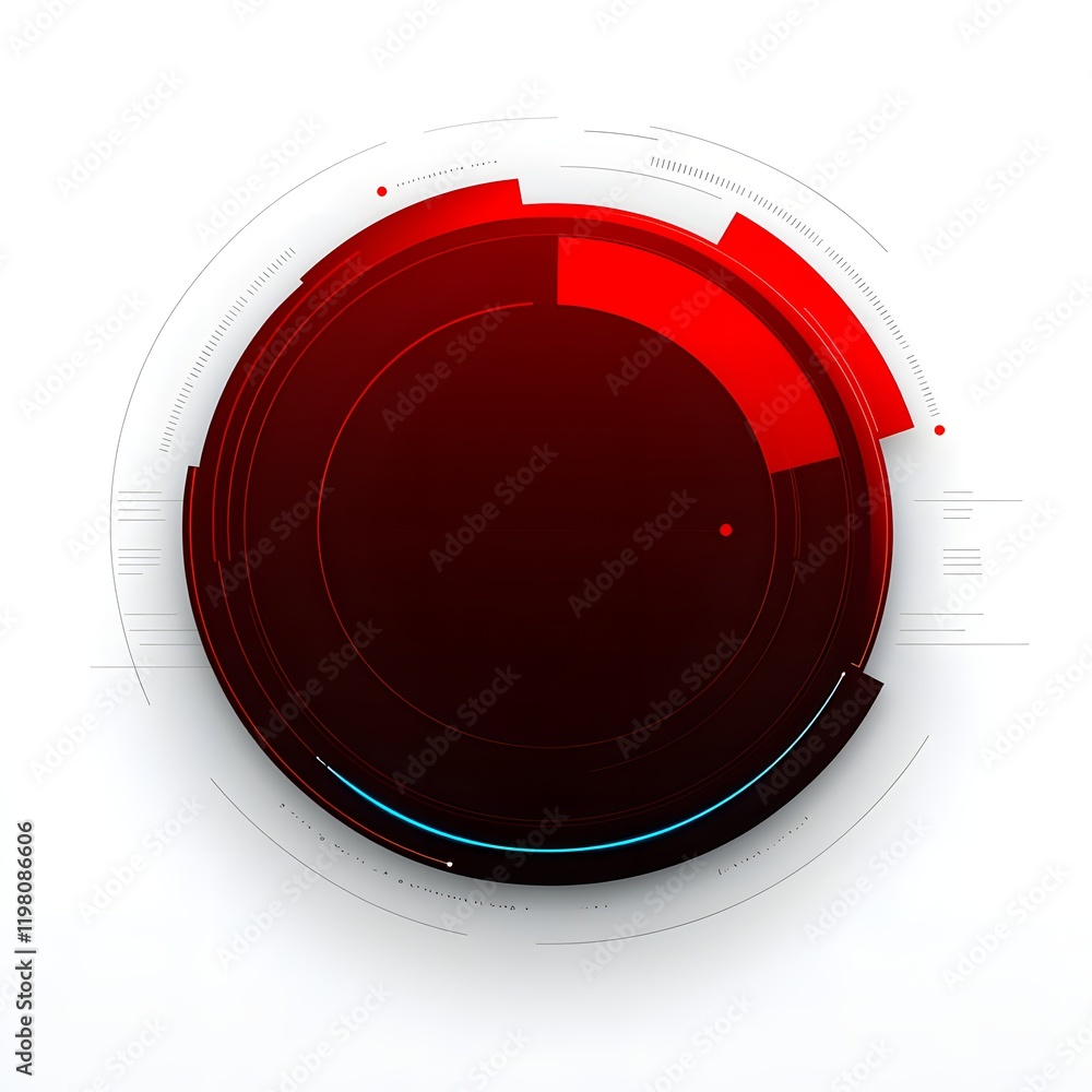Poster abstract red and white circular tech design