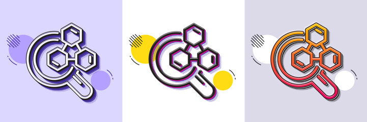 Chemistry lab line icon. Halftone dotted pattern. Gradient icon with grain shadow. Laboratory research sign. Analysis symbol. Line chemistry lab icon. Various designs. Vector