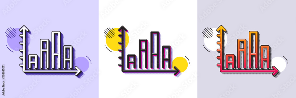 Aufkleber diagram graph line icon. halftone dotted pattern. gradient icon with grain shadow. column chart sign