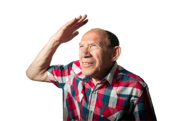 Funny portrait of old man