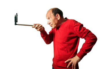 Funny portrait of old man