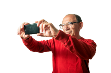 Funny portrait of old man