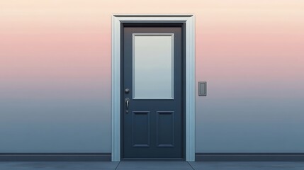 A front door with a gradient color effect from dark gray to light silver 