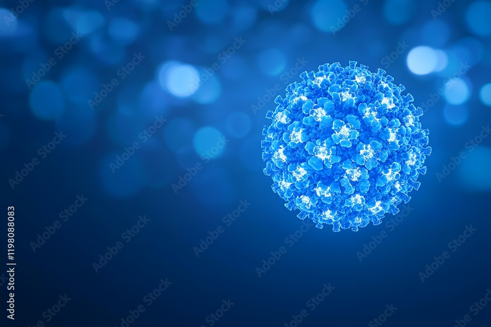 Poster microscopic visualization of a virus particle