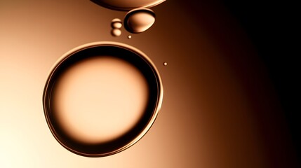Abstract Brown Liquid Bubbles Floating Gently