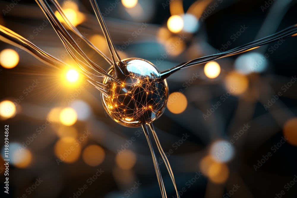 Poster intricate network of glowing connections in a futuristic digital environment showcasing advanced tec