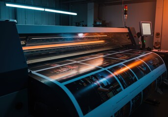 Large format printing equipment creates bright, high-quality images on paper for commercial use