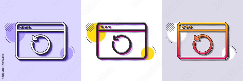 Poster recovery internet line icon. halftone dotted pattern. gradient icon with grain shadow. backup data s