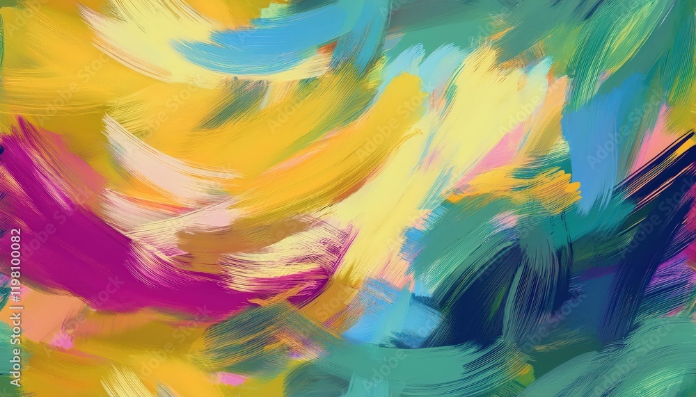 Poster striking abstract pattern with expressive brush strokes ideal for textiles, showcasing a seamless se