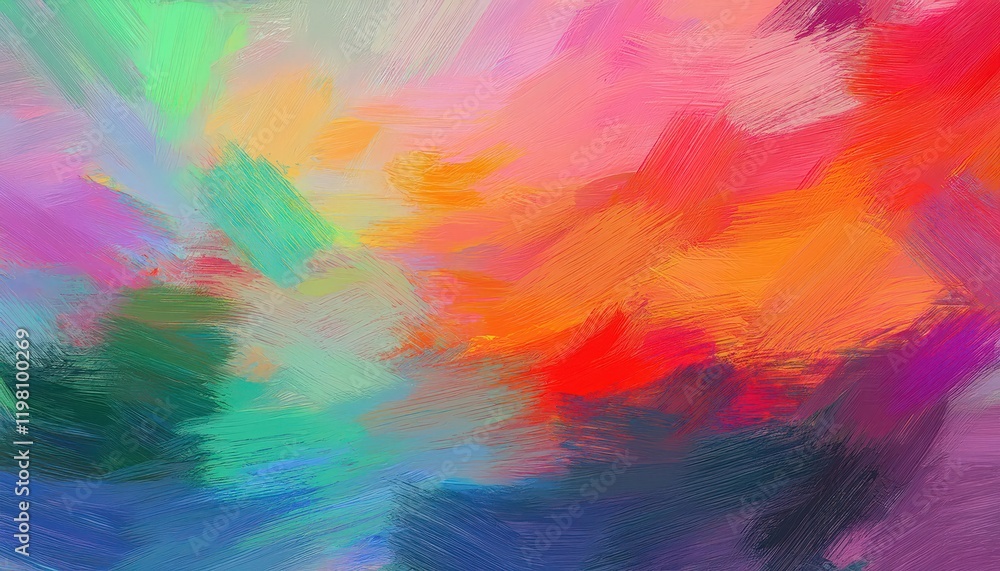 Aufkleber vibrant abstract textile design seamless pattern featuring dynamic stroke variations and rich color 