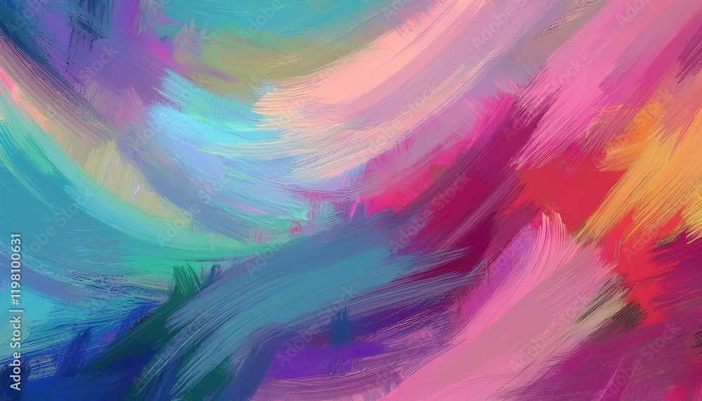 Poster vibrant abstract painting seamless pattern of expressive paint strokes, perfect for text overlay on 