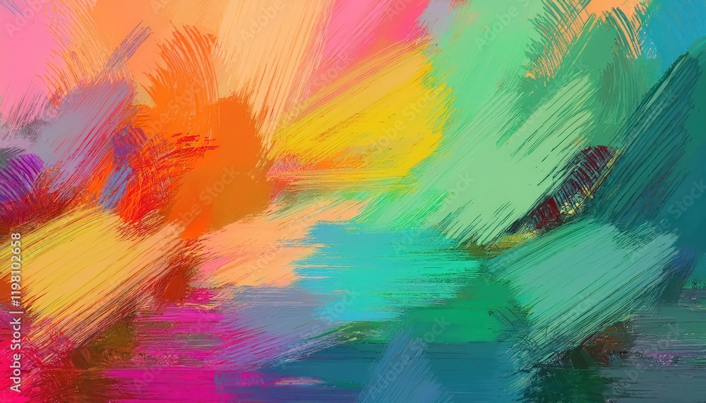 Poster vibrant abstract artwork colorful strokes create seamless pattern for textile design inspiration, fe