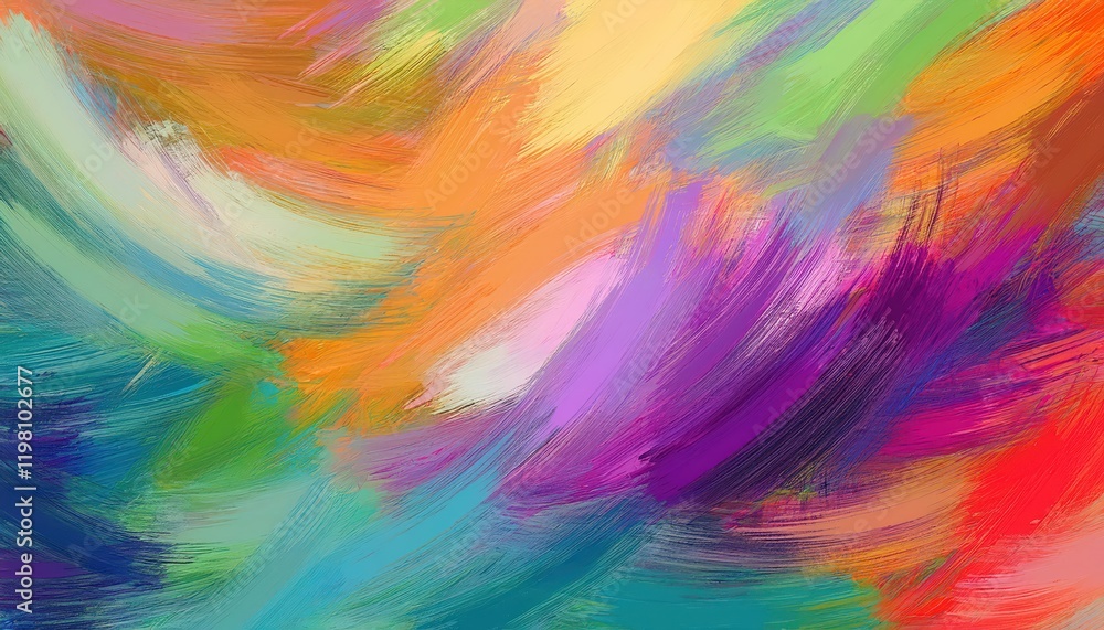 Poster vibrant abstract seamless pattern dynamic brush strokes in a brushed painted backdrop, perfect for t