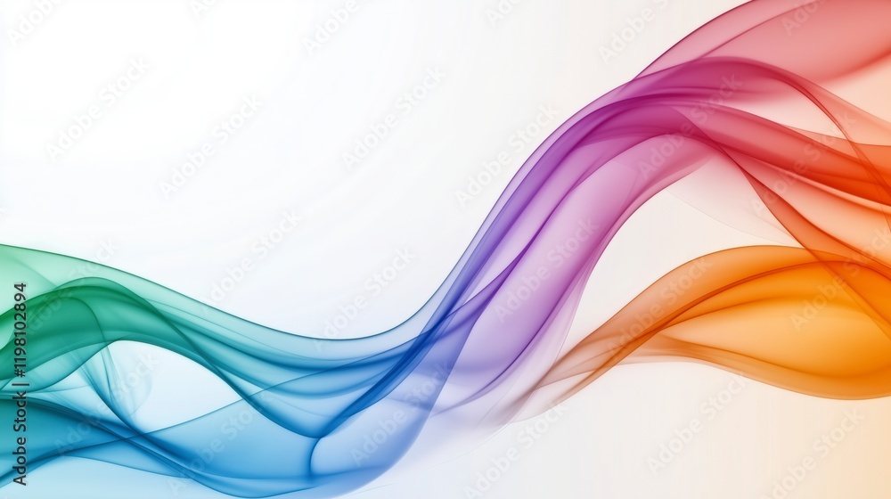 Poster a colorful wave with a white background. the colors are bright and vibrant, creating a sense of ener