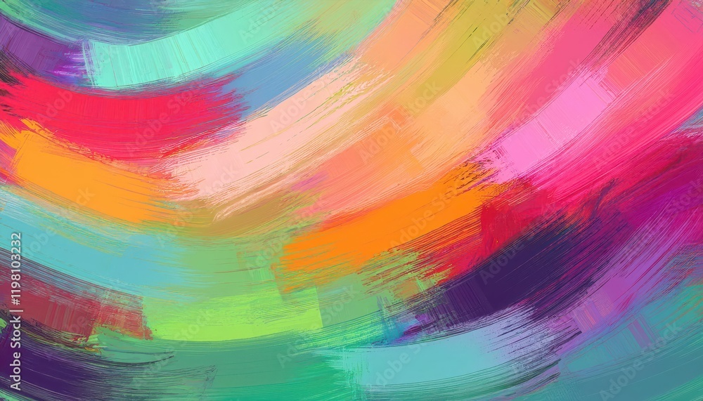 Poster vibrant abstract textile design seamless pattern of expressive strokes in a brushed painted backdrop