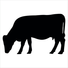 Black Cow Silhouette vector illustration