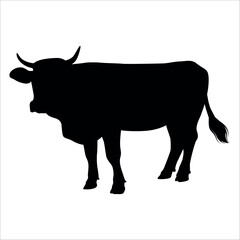 Black Cow Silhouette vector illustration