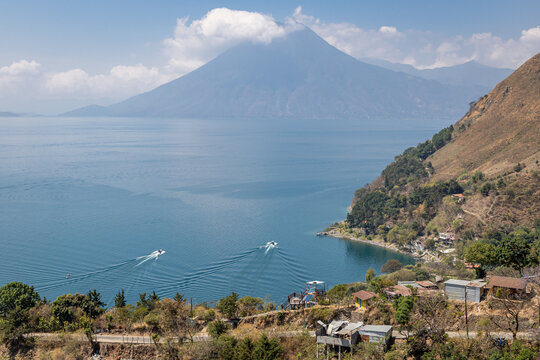 View of the San Pedro Volcano and Lake Atitlan.