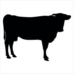 Black Cow Silhouette vector illustration
