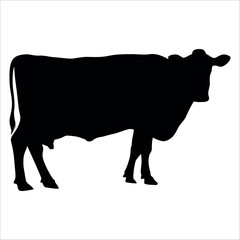 Black Cow Silhouette vector illustration