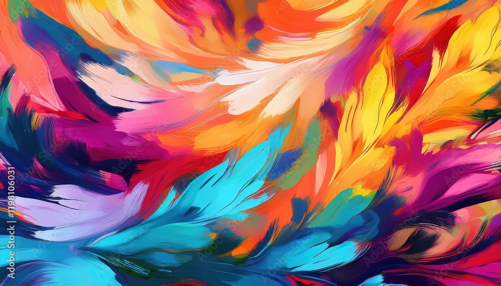 Poster vibrant abstract seamless pattern with expressive brush strokes, perfect for modern textiles and int