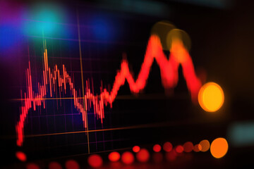 Stock crash market exchange loss trading graph analysis investment indicator business graph charts of financial digital background down stock crisis red price in down trend chart fall
