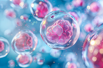 Group of purple blobs floating in space. The blobs are all different sizes and shapes, but they all have a similar color. Scene is mysterious and otherworldly