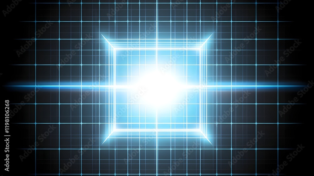 Poster luminous cube within a grid network design