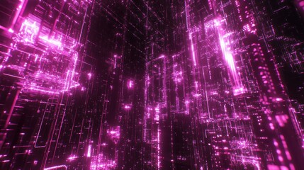 Naklejka premium Pink Neon City