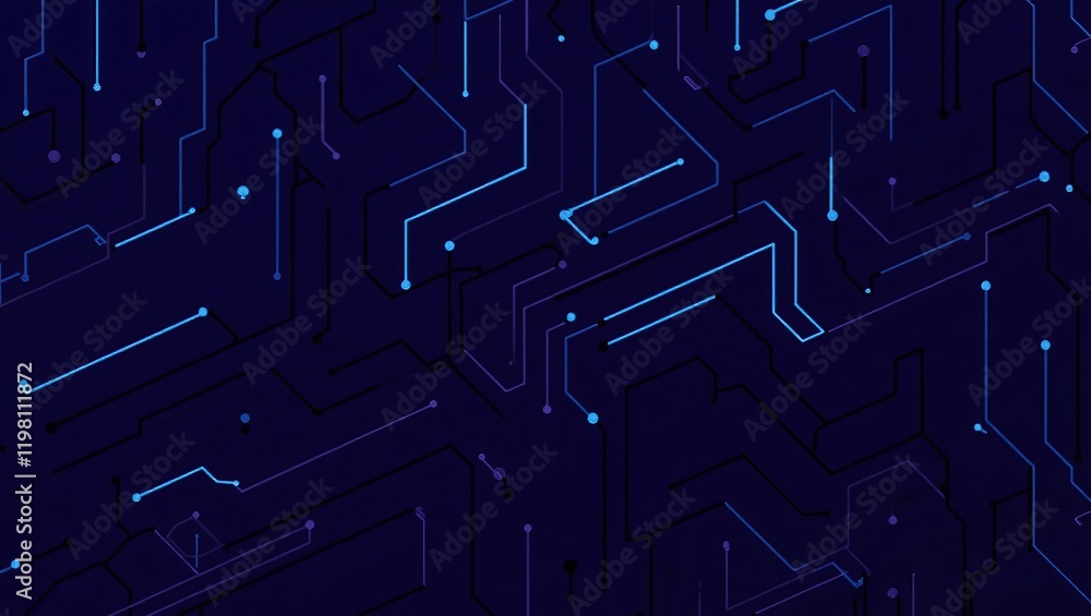 Poster abstract circuit board pattern design with blue lines