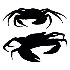 Black Animal Crab silhouette vector illustration