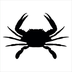Black Animal Crab silhouette vector illustration
