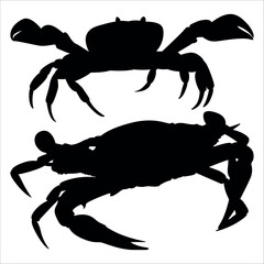 Black Animal Crab silhouette vector illustration