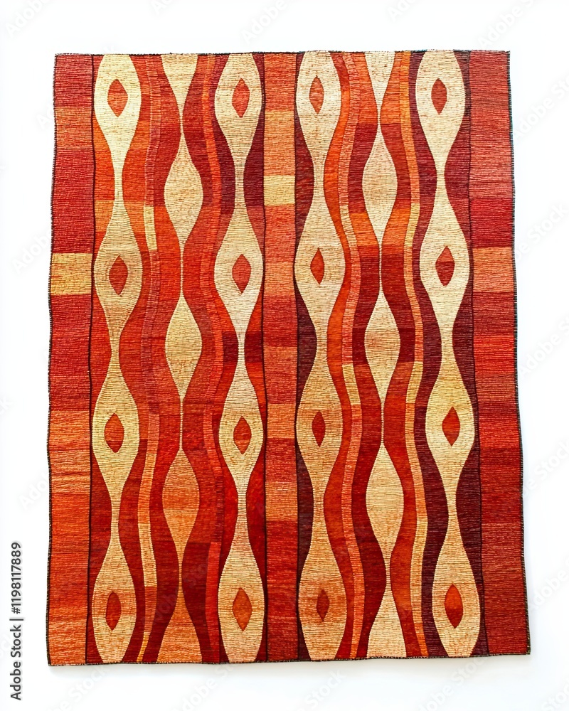 Poster exploring earthy tones in polynesian tapa inspired abstract patterns on a minimal canvas