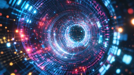 Obraz premium Digital Vortex: A mesmerizing journey into the heart of data streams.