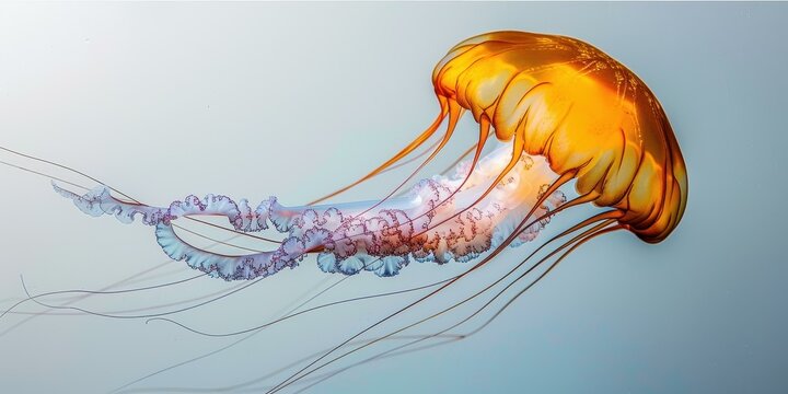 A sleek ad featuring a lone jellyfish, urging viewers to embrace ocean conservation and protect marine life.