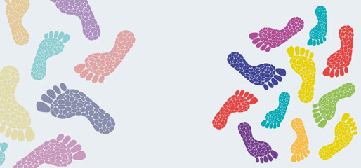 Footprints of human, footprints tracking path, human traces